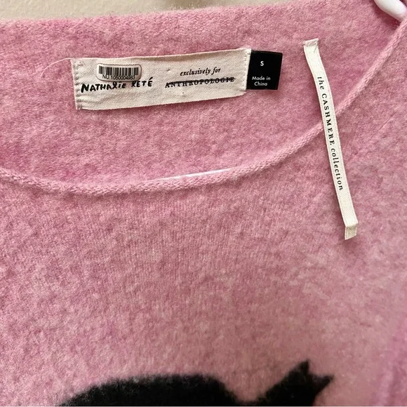 Anthropologie 🐈⬛💗 Nathalie Lete Cashmere Cat Sweater - Picture 3 of 5
